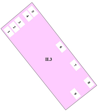 Pompeii Regio II(2) Insula 3. Plan of entrances 1 to 9